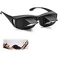 X spring Lazy Spectacles, Lazy Glasses Bed Prism, Lazy Reader Glasses, Bed Prism Spectacles Horizontal Mirror, 90 Degree Prism Glasses for Laying Down Reading and Watching TV, Universal, Myopia Usable