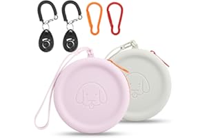 FIDWALL Pochette en silicone pour friandises pour chien,lot de 2 sacs de marche pour chien et chat,format de poche,facile à nettoyer,sans odeur,fermeture éclair,sac de dressage portable(Gris & Violet)