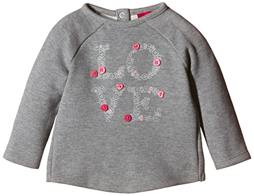 s.Oliver Baby Girls Crew Neck Long Sleeve Sweatshirt -  Grey - 92