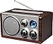 Roadstar HRA-1345 Retro-Radio mit UKW und MW Tuner (USB, SD-Kartenleser, AUX-In, Teleskop-Antenne), braun / silber
