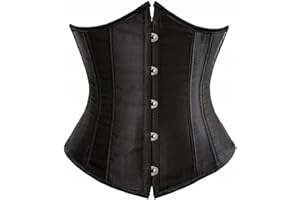 KUOSE Women's Plus Size Underbust Satin Waist Cincher Corset Shaper Top Bustier