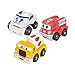 Produktbild SainSmart Jr. 3er Set Mini Weiche Squeezable Pull Back Polizeiauto Mixer Truck Fire Truck Ungiftiges Sicherheit Spielzeug