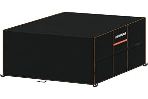 HEIMUNI Pokrowce na meble ogrodowe wodoodporne, pokrowce na meble ogrodowe, rattanowe pokrowce na meble ogrodowe wiatroszczelne, odporne na promieniowanie UV pokrowiec na meble na stół,160x130x90cm