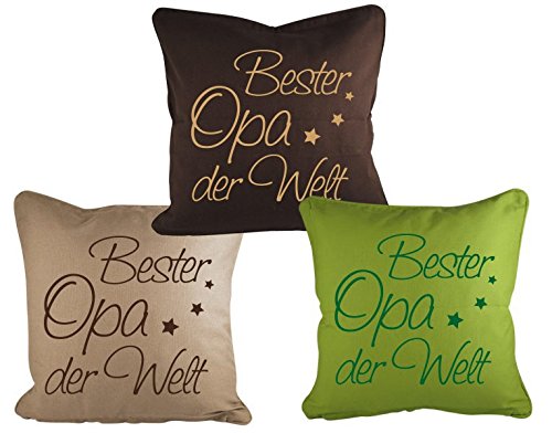 Dekokissen Bester Opa der Welt B x H: 40cm x 40cm Farbe: stone von Klebefieber® - 3