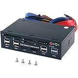 Tccmebius TCC-QL5E 5.25 Inch PC Multifunction Dashboard Media Front Panel, With SATA e-SATA Dual USB 3.0 6 port USB 2.0 Audio
