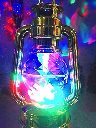 A2Z, GOLDEN Lantern Rotating DJ DISCO LED Light Lamp for Home Diwali decoration Lightning and HandShape Keychain