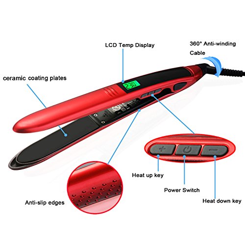 Professionelle Keramik Turmalin Ionic Haarglätter Anti Frizz Glätteisen lockenstab 2 in 1, LCD EU Stecker Auto-Abschaltung (mit hochwertiger Keramikbeschichtung) - 2