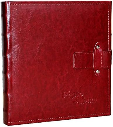 Leather buckle 7 inch 200 DIY album album / insert photo album / children baby growth record album book ( Color : Wine red )
