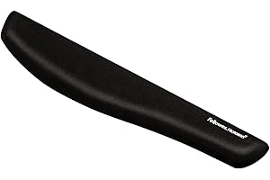 Fellowes PlushTouch podkładka pod nadgarstek do klawiatury z ochroną przed mikrobanem, ergonomiczna podpórka pod nadgarstek z antypoślizgową gumową podstawą, do komputera, laptopa i domowego biura, czarna