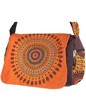 Guru-Shop Schultertasche, Hippie Tasche, Goa Tasche - Braun, Herren/Damen, Baumwolle, 23x28x12 cm, Alternative...