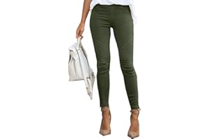 Onsoyours Femme Leggings Slim Taille Haute Casual Skinny Chic Stretch Élastique Leggings Pantalon Crayon Couleur Unie Printemps Été