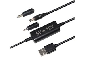 KC CABLE Step Up Converter,KUNCAN 5V to 12V 1A USB Step Up Voltage Transformer DC Power Cable with Barrel Jack Booster Module(5V-12V) for Camera, Desk lamp, Speakers, Blue Tooth Headset
