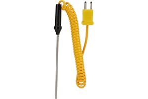 LIEBEWH Sondes de Capteur de Thermocouple Type K -50~300℃ avec Poignée Isolée pour les Tests de Température φ15mm (Sonde de Température Thermocouple)