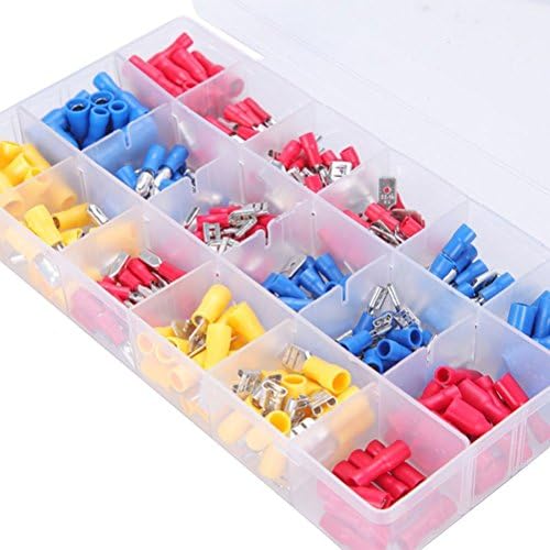 GeekBox® 280pcs Electrical Connectors,Mixed Assorted Lug Kit, insulated Spade Wire Connector Crimp Terminal Spade Ring Set