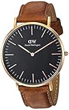 Daniel Wellington Herren Analog Quarz Uhr mit Leder Armband DW00100126