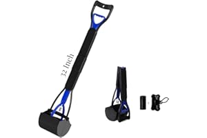 Ceasyde Trottinette à déjections canines de grande taille avec poignée de 81,3 cm de long pour nettoyer les déchets d'animaux ou les déchets de jardin, pas besoin de s'arrêter