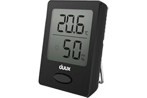 Duux Sense Thermometer und Hygrometer 2-in-1, Luftfeuchtigkeitsmesser Innen mit Magnet & Aufhängeloch, Raumthermometer Innen, Feuchtigkeitsmessgerät Digital