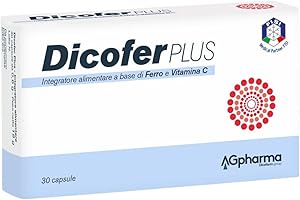 AGpharma Dicofer Plus - Integratore Alimentare a base di Ferro e Vitamina C (30 Capsule)