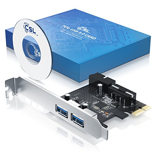 CSL – USB 3.0 PCI Express (PCIe) Controller | 2 x extern (Ports) / 1 x intern (Controller/Header) | Schnittstellenkarte USB 3.0 Super Speed | USB Hub intern - 4