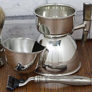 English Pewter Company Balmoral Pewter Shaving Mug with Stag Horn Handle - Image 3