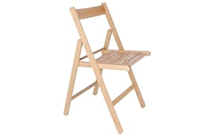 MUEBLEAR Aranaz | Silla Plegable | Diseño Moderno | Sillas Plegables y Ligeras para Exterior, Jardín o Terraza | Sillón con Reposabrazos y Respaldo | Asiento de Playa | Madera de Haya | Barniz | 43 x 47 x 79cm