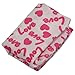 TOOGOO(R) Waterproof Reusable Wet Swim Diaper Bag w/ LOVE and Heart Prints - White and Pink