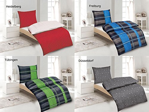 Bettwäsche Garnitur, high Class, 2, 4 oder 6 teilig Microfaser mit RV ?135×200 und gratis Gesichtstuch- Grösse 135×200 cm / 80×80 cm 4 tlg, Farbe Berlin - 2