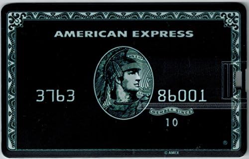 Ultra-thin Bank Credit Cards Style Shape 16G Memory Stick Flash Drive Pen Drive Memory Stick, Best Gift Idea with High Storage Capacity, USB 2.0, Digital Bank Card black 16 GB American Express Schwarz