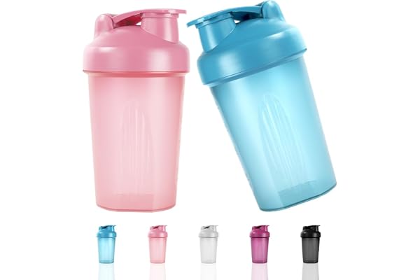ACWOO Protein Shaker, 2 st, 500 ML proteinshaker, med blandningskula, shaker-flaska med skruvlock och skala, läckagesäker gym