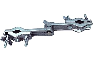 TUOREN Dual Drum Clamp Multi-Clamp Extended Drum Extension Clamp Metal Drum Rack Clamp Double Drum Clamp Percussion Clamp Mounting Bracket Drum Set Hardware Parts Accessories