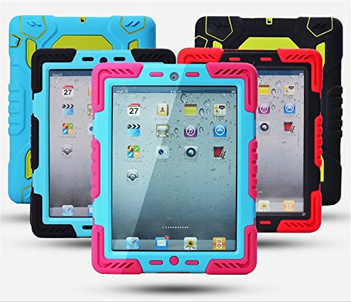 iPad Pro 9,7 Schutzhülle, bpowe Pepkoo Series Heavy Duty Silikon Case Schutzhülle Kunststoff Dual Layer stoßfest Drop Proof Staubdicht Kinder stoßfest mit Ständer für iPad Pro 24,6 cm rot / schwarz - 2