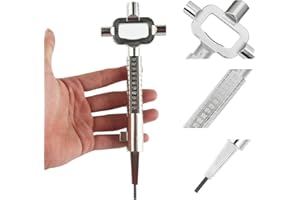 QUCUMER Building Universal Key, 6 in 1 Construction Master Key Zinc Alloy Universal Builders’ Key with 3mm Hexagon Socket & Scale 6/7 / 8 mm Square Control Cabinet Key to Open Mortise Cylinder Lock