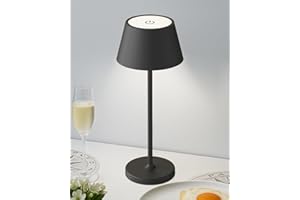 CHENFEC Lampada da Tavolo Senza Fili Tutto in Metallo, 4000 mAh, Lampada Led da Tavolo 3 Temperature di Colore, Luminosità Regolabile, Lampada da Tavolo Ricaricabile, Lampada Touch Esterno Interno