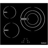 Corber&oacute; CCVG35BF Ceramic Hob | 60 cm | 3 Zones | Extra Large Area 28 cm | 5700W | Touch Control | 9 Power Levels | Child Safe