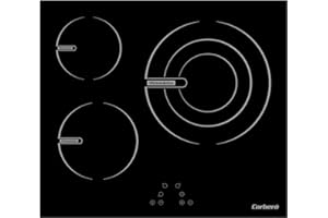 CORBERO Corberó – Placa Vitrocerámica | CCVG35BF | 59x52x6 cm | 3 Zonas de Cocción | Zona Extra Grande 28 cm | 5700W | Control Táctil | 9 Niveles de Potencia | Desconexión Automática