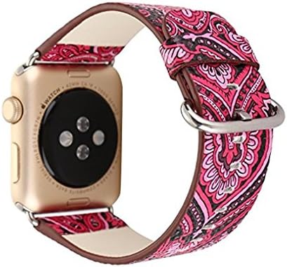 QQPOW Apple Watch Band Series 1 Series 2, Vintage Genuine Leather Strap Wrist Band Replacement for Apple iWatch (42cm)