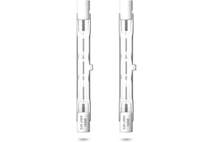Bonlux R7S Halógeno 78mm 100W, R7s 78mm Bombilla Lineal Halogena 230V Regulable Blanco Cálido 2800K para Lámpara de Paisaje, Luz de Seguridad, Paquete de 2