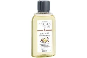 MAISON BERGER Berger-Recarga de Perfume para lámpara aromática, Color Naranja, Transparente, 200 ml, Aroma de Canela, Transparente, 6036 Recharge POUR Bouquet Parfum POUSSIÈRE D'AMBRE Transparent 200 ML