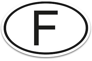 ISECUR Autocollant F avec code pays France 17,5 x 11,5 cm Normalisé DIN I Résistant aux UV et aux intempéries I Autocollant pour voiture I Compatible avec les stations de lavage I kfz792