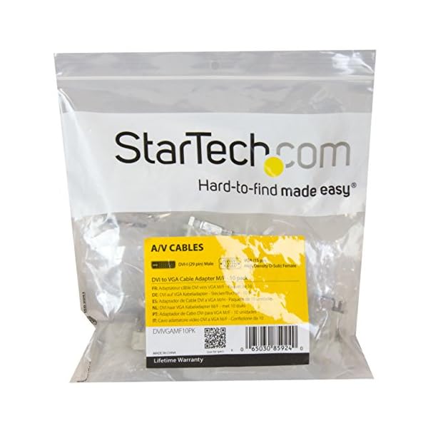 StarTech.com DVIVGAMF10PK - Paquete de 10 adaptadores DVI-I a VGA/DVI-I Macho/ HD15 Hembra, Beige - Image 4