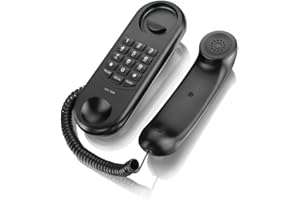 RUOVXWU Corded House Phones Landline, Wall Mountable Landline Telephone,Home Phone Dial Pad on Base unit Last Number Redial,Pause,Flash,for Office, Home, Hotel, Bathroom, Home Desk/Wall Mountable Telephone