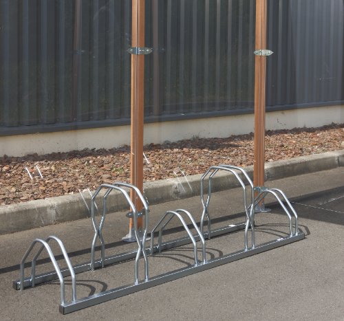 Mottez Ratelier 5 vélos 2 niveauxCôte à côte 160x39x49cm Adulte Unisexe, Gris, 160 x 39 x 49 cm