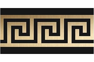 FUNLIFE Bordo Adesivo per Pareti, Autoadesivo Geometrica Bordi per Carta da Parati, Battiscopa Linea Fai da Te Decorazione, Bordo Decorativo per Bagno Cucina Soggiorno, 10x600cm, Oro Spazzolato
