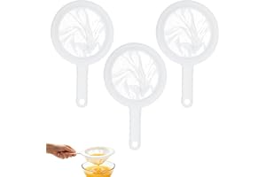 Saituo Home 3 stycken kefir-sil i nylon, 100/200/400 nät, plastsil för kefir med handtag, ultratunt fint nät kökssil för filt