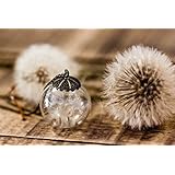 Pendentif en verre - Pétales de Dent de Lion, Pissenlit - Sphère de 30mm - Idee cadeau anniversaire - cadeau original - pour femme