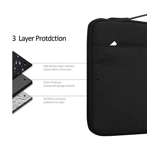 hseok 33–33,8 cm Laptop Sleeve Schutzhülle für 33 cm MacBook Air/MacBook Pro Retina/12,9 iPad Pro/33 cm 13,3 „Apple Lenovo Dell HP Ultrabook Computer Schutzhülle Tasche Cover Tragetasche/Handtasche/Aktenmappe Handtasche, schwarz schwarz schwarz - 5