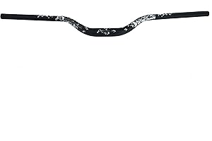 Trkimal φ31.8 mm Road MTB Mountain Bike Bicycle Extra Long 720 mm Handlebar 55 mm Riser Bar for Downhill Cycling Racing Off-Road MTB, BMX (Black + White)