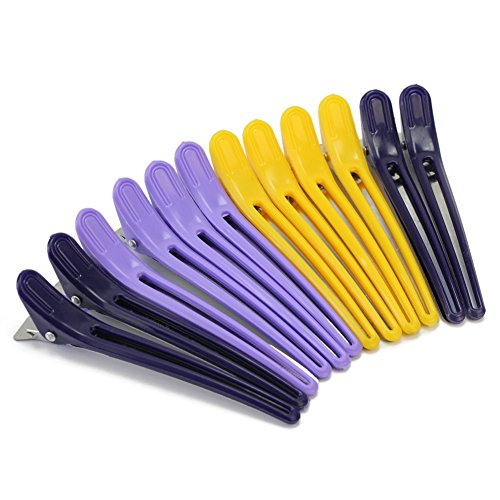 12 Pcs Fashion Plastic Professional Hairdressing Salon Section Clip Clamp Styling Hair Tool CrocodileHair Grip