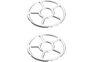 KVBUCC 2pcs Gas Hob Stand, Gas Hob Connection Ring, Wok Support Ring, Pan Support, Gas Hob Auxiliary Shelf, Gas Hob Accessories, Kitchen Utensils, Suitable for Gas Hobs, Moka Pots, Silver White