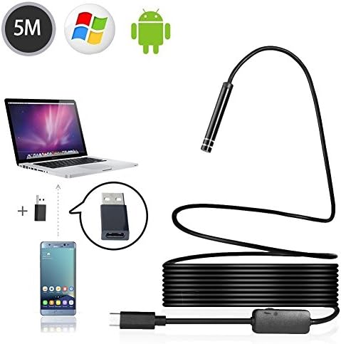 Endoscope 2 in 1 Type C HD USB Endoscope Borescope Inspection Camera 8 LED 8.0MM Snake Flexible Waterproof Camera for Android Type C Window XP 7 8 10
